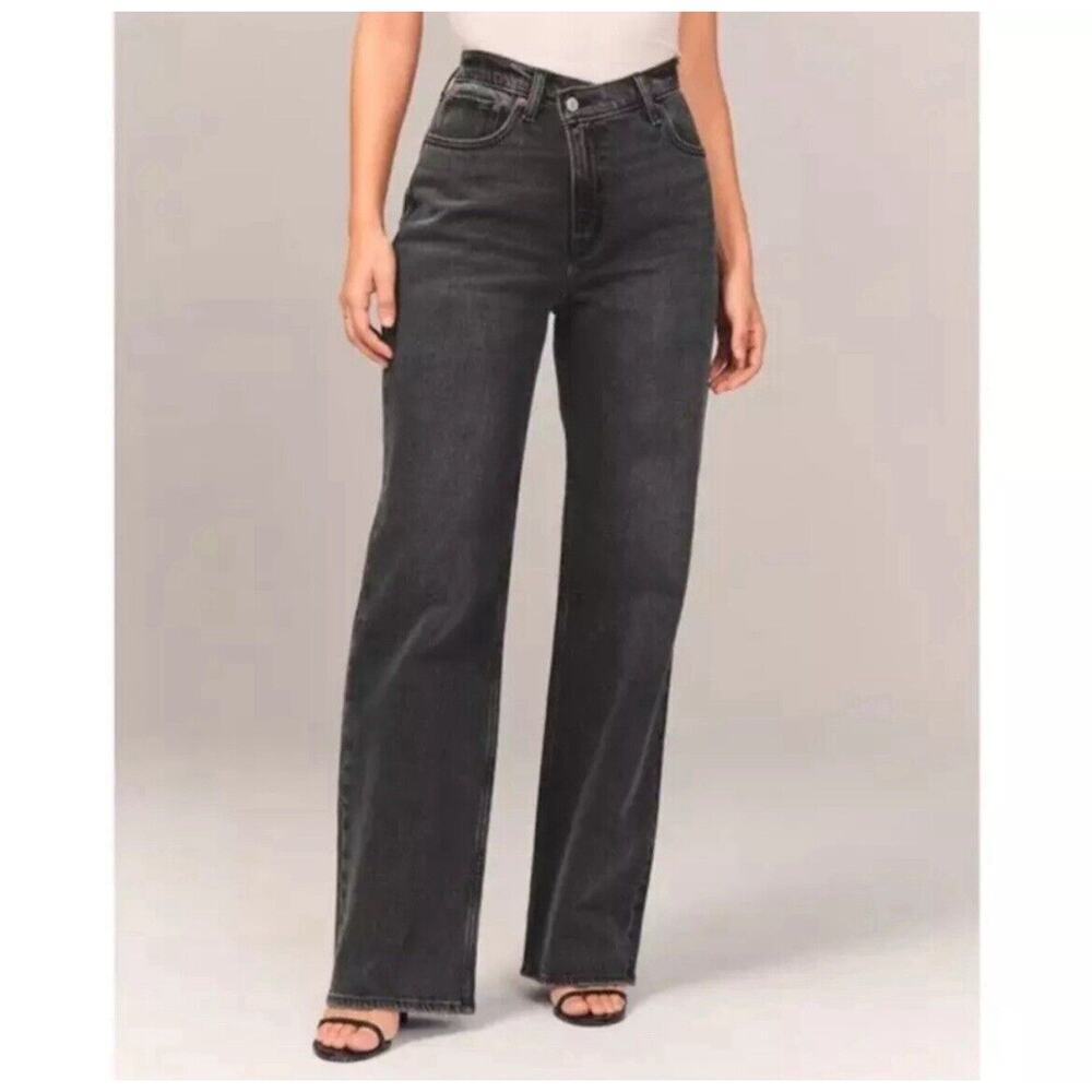 Abercrombie & Fitch Jeans 90s Relaxed Jean High Rise Black Women’s 34 New